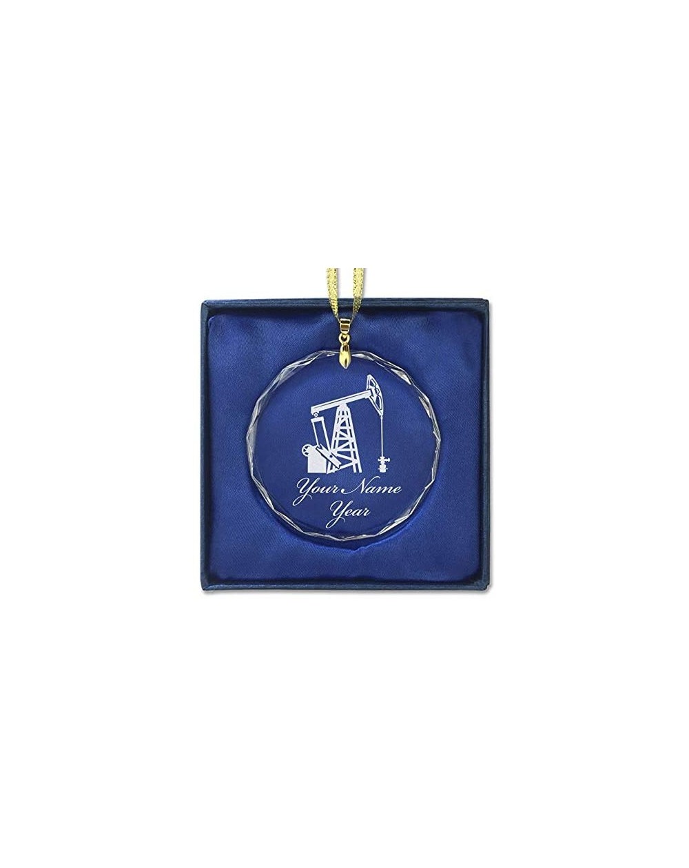 Ornaments Christmas Ornament- Pumpjack- Personalized Engraving Included (Round Shape) - C418Q0E3D8W $24.69