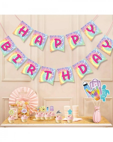 Banners VSCO Party Decorations Supplies VSCO Birthday Banner Table Centerpieces Sticks and Cupcake Toppers for VSCO Tie Dye S...
