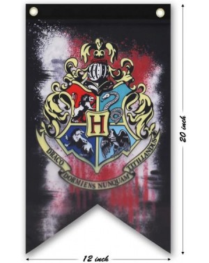 Banners & Garlands Harry Potter Hogwarts House Banners - House Party Flags Complete 5pcs Set Collection - Gryffindor- Slyther...