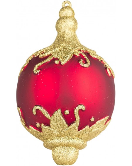 Ornaments WL-FIN-100-TRAD-4 Red and Gold WL-FIN-100-TRAD Decorative Finial Ornament- 4"- 4 - Red/Gold - CP12N85T7KJ $11.75