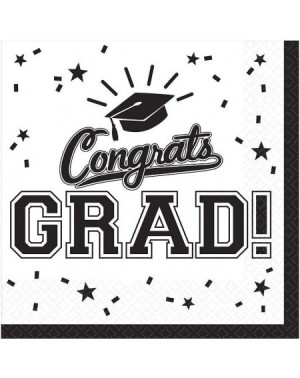 Party Packs Congrats Grad White 2020 Graduation Decorations and Supplies for 18 Guests with Plates- Napkins and More - White ...