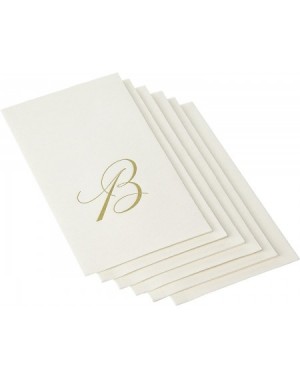 Tableware B- White Pearl Paper Linen Guest Towels- Monogram Initial- Pack of 24 - B - CT1190N57HV $23.71