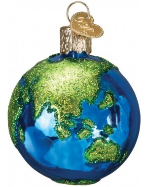 Ornaments Christmas Glass Blown Ornament with S-Hook and Gift Box- Outside Collection (Planet Earth) - Planet Earth - CZ18GDZ...