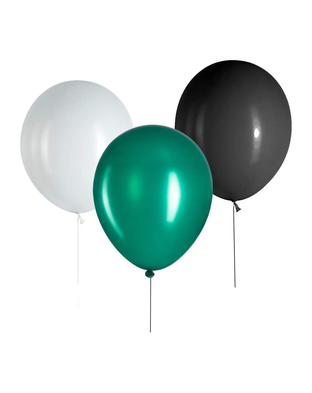 Balloons 18 inch Black Green and White Balloon Latex Helium Balloon for Birthday Wedding Baby Shower Sports Summer Jungle Foo...