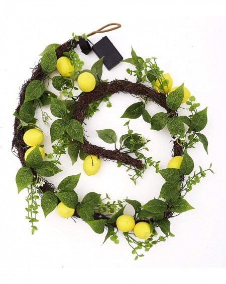 Garlands Farm Fresh Lemon Lighted LED Garland with Faux Foliage - Hanging Wall Decor - C1197CLY09W $48.36