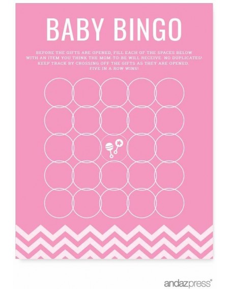 Centerpieces Pink Chevron Girl Baby Shower Collection- Games- Activities- Decorations- Baby Bingo Game Cards- 20-Pack - Cards...