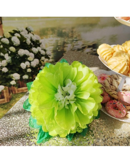 Tissue Pom Poms 9 inch Green Paper Flower for Birthday Wedding Graduation Baby Shower Events 6 pcs - Green - CV1944D47K9 $8.63