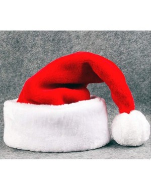Hats 18.5" Christmas Santa Hat Christmas Santa Hat-Thickened Luxury Short Plush Christmas Hat Thickened Lengthened Santa Clau...