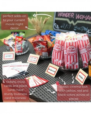 Party Packs Deluxe Movie Night Décor DIY Kit - Concession Stand Decorations- Movie Tickets- Popcorn Bags- Trivia Cards and Mo...