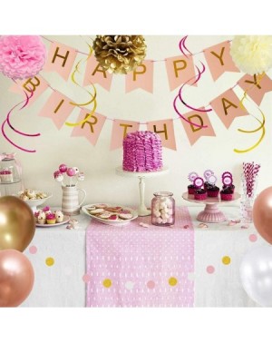 Balloons 50pcs Happy Birthday Decorations Girls Women Kids Pink Birthday Party Supplies include Happy Birthday Banners-Star S...