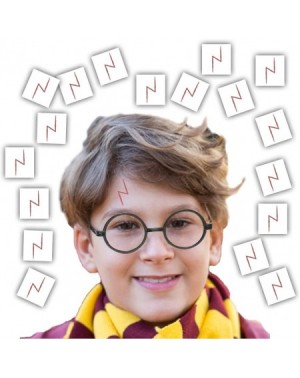 Party Favors 16 Each - Round Glasses + Lightning Bolt Scar Tattoos + Harry Potter Loots Bags - Party Favors/Dress Up Costume ...