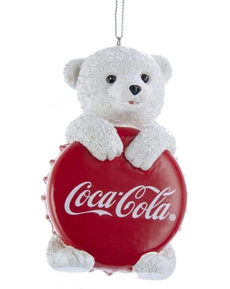 Ornaments Coca Cola Polar Bear Cub with Bottle Cap Ornament - Bottle Cap Cub - CW18RNRDG6D $13.55