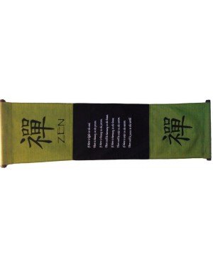 Banners & Garlands Large Cotton Zen Inspirational Yoga Banner Scroll Style Three Color Choice (Olive Green) - Olive green - C...