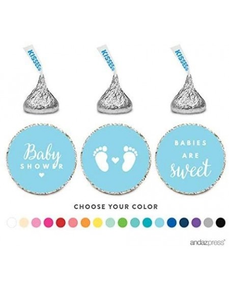 Party Favors Chocolate Drop Labels Trio- Fits Hershey's Kisses- Baby Shower- Baby Blue- 216-Pack - Baby Blue - C911VKFODL3 $2...