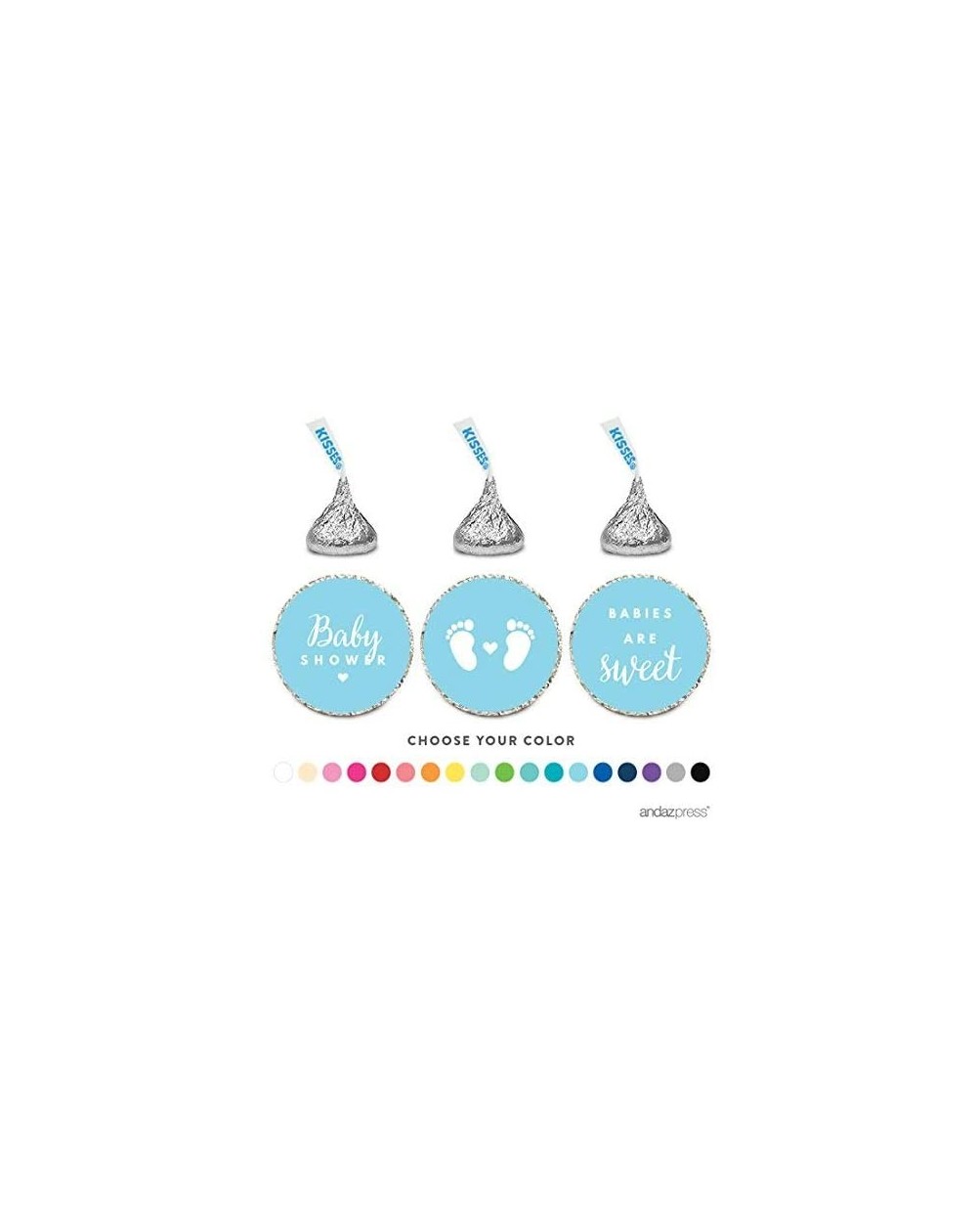 Party Favors Chocolate Drop Labels Trio- Fits Hershey's Kisses- Baby Shower- Baby Blue- 216-Pack - Baby Blue - C911VKFODL3 $1...