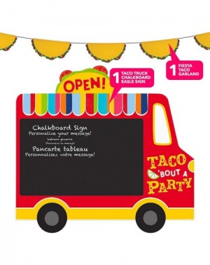 Party Packs Fiesta Party Supplies and Decorations for Cinco De Mayo and Mexican Theme Parties (Taco Truck Chalkboard Table Ea...