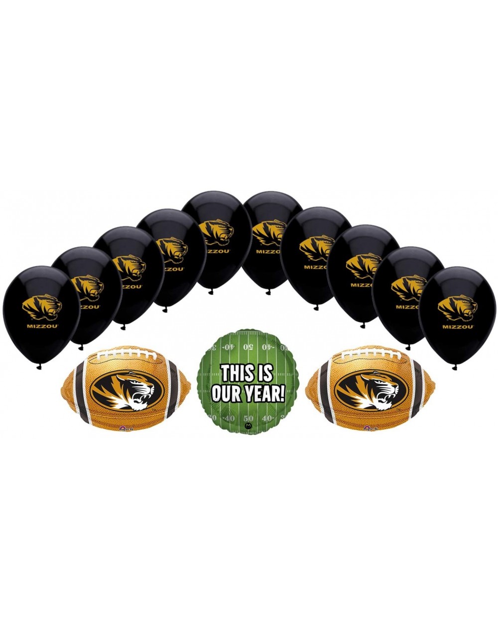Balloons Missouri Tigers Football Tailgating Party Supplies Balloon Bouquet Decorations - CY18WQ7IKT5 $8.89