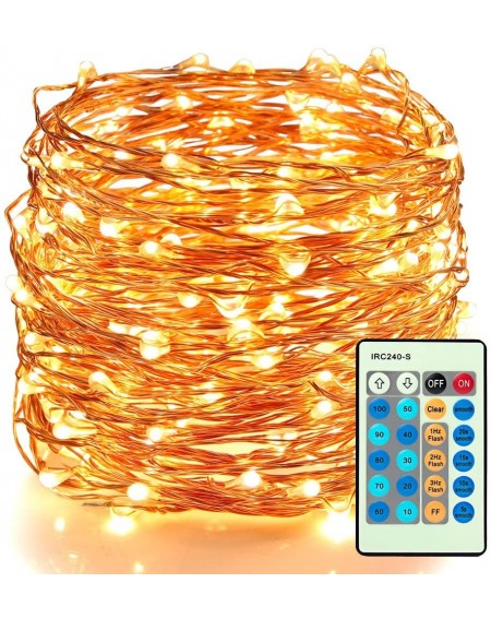 Outdoor String Lights LED Decorative Fairy String Lights 66ft 200 LEDs Dimmable Outdoor/Indoor Starry String Lights- Warm Whi...