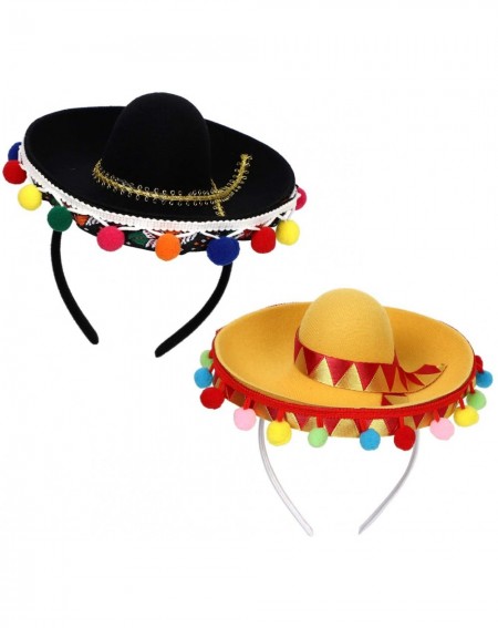 Party Hats Fuayge 2020 Cinco De Mayo Sombrero Headband- Fiesta Sombrero Party Hats with Ball Fringe Decoration for Carnivals ...