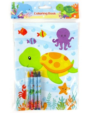Party Favors Sea Animals Ocean Life Coloring Books with Crayons Party Favors- Set of 12 - CZ199TTA8YK $14.04