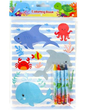Party Favors Sea Animals Ocean Life Coloring Books with Crayons Party Favors- Set of 12 - CZ199TTA8YK $14.04