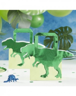 Party Favors Green Foiled Dinosaur Shaped Kids Boys Party Bags 5 Pack Roarsome - CK18N8XWOH2 $10.16