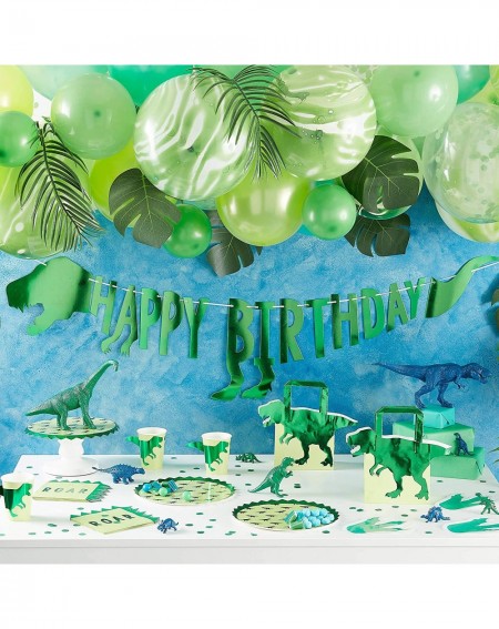 Party Favors Green Foiled Dinosaur Shaped Kids Boys Party Bags 5 Pack Roarsome - CK18N8XWOH2 $10.16