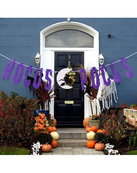 Banners Halloween Hocus Pocus Banner - Halloween Party Banner for Haunted Houses Doorways Indoor Outdoor Home Mantle Decorati...