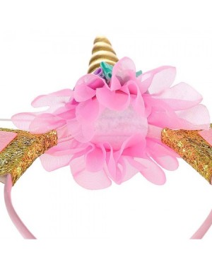 Party Hats Halloween Gold Unicorn Headband Christmas Unicorn Horn Flowers Ears Bands for Birthday Party Supplies Decoration C...