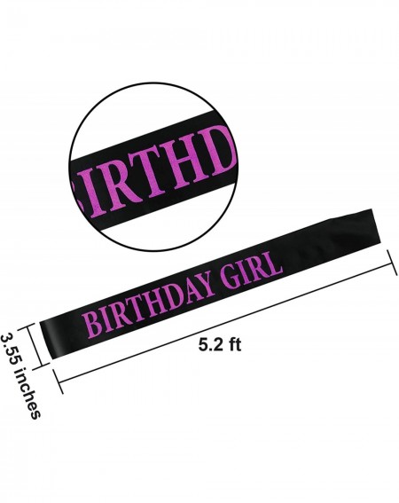 Party Hats Birthday Headpiece Girl Tiara Headband Birthday Satin Sash for Party Decorations Supplies - Rose Gold - CT18Y0AQAO...
