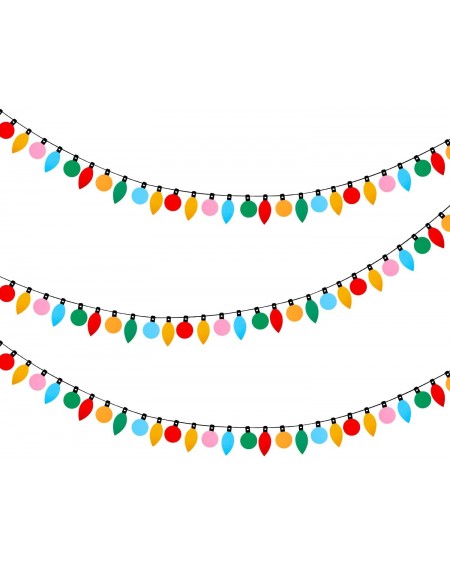 Garlands 3 Pieces Christmas Felt Banners Felt Light Garlands Colorful Bulb Shaped Banners for Home Patio Door Room Christmas ...