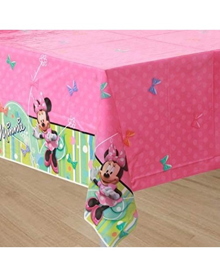 Party Packs Minnie Mouse Birthday Supply Bundle Includes Plates Cups Napkins Table Cover Banner Tattoo Favors for of 16 - CH1...