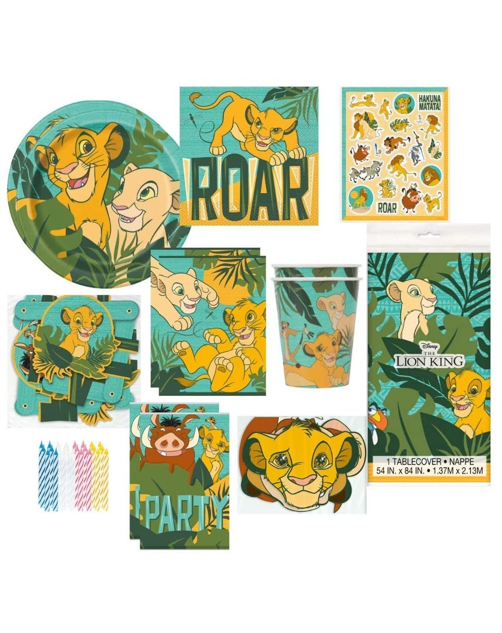 Party Packs Kids Lion King Birthday Party Supplies- Supreme Bundle Set - Party Favors- Decorations- and Tableware All Include...