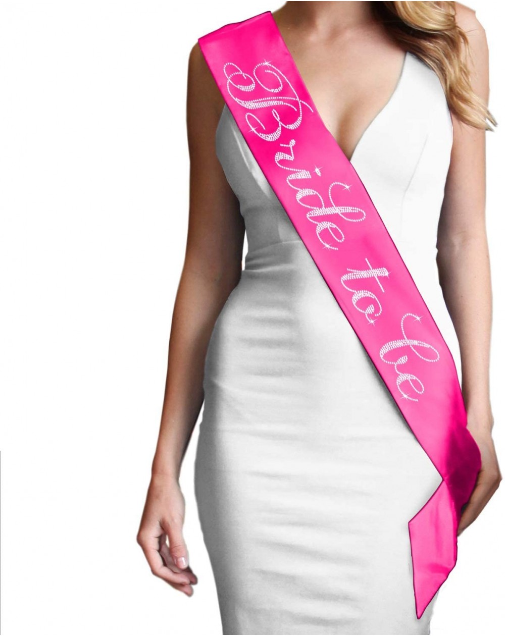 Adult Novelty Hot Pink Flirty Bride To Be Sash - Premium Crystal Bride To Be Bachelorette Party Sash - Quality Bachelorette D...