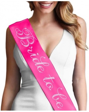Adult Novelty Hot Pink Flirty Bride To Be Sash - Premium Crystal Bride To Be Bachelorette Party Sash - Quality Bachelorette D...