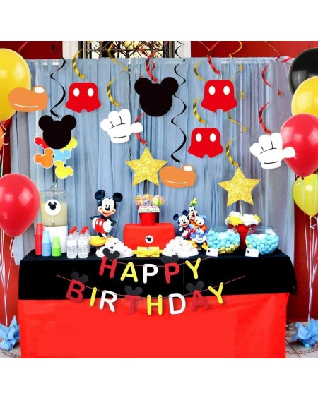Party Favors 30PCS Mickey Mouse Hanging Swirls Ceiling Streamers Decorations- for Baby Birthday Mickey Mouse Theme Party Favo...
