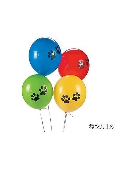 Party Packs Paw Print Latex Balloons - Assorted Colors - 12 Count - Great for Animal-Themed Parties- Halloween Celebration- P...