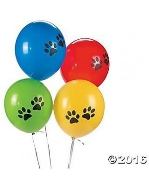 Party Packs Paw Print Latex Balloons - Assorted Colors - 12 Count - Great for Animal-Themed Parties- Halloween Celebration- P...