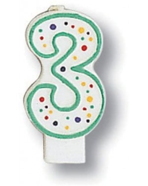 Cake Decorating Supplies CANDLE-4562 Polka Dot 3 Numeral Candle- 3-Inch x 1.5-Inch - C6112HRGAL3 $7.50
