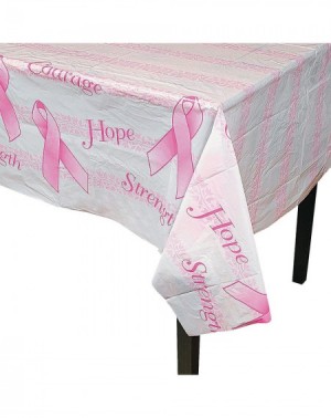 Tablecovers PINK RIBBON PRINTED PLASTIC TABLECLOTH - Party Supplies - 1 Piece - CY116ET8NMP $10.87