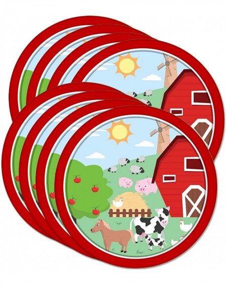 Party Packs Barnyard Farm Animals Birthday Party Supplies Large 9" Plates 80pcs Value Pack - C018NNY69S5 $16.26
