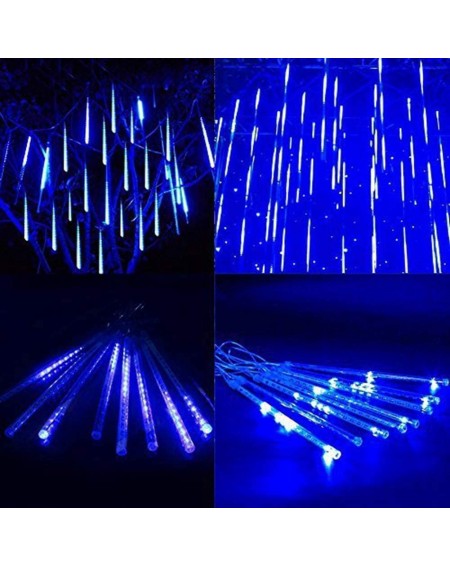 Outdoor String Lights Shower Rain Lights- 8 Tubes 144 LED Meteor Shower Lights Drop Icicle Snow Falling String Lamps for Outd...