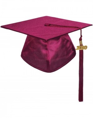 Party Hats Unisex Adult Shiny Graduation Cap with 2020 Tassel Year Charm - Maroon - CN18GU4CQ5C $9.83