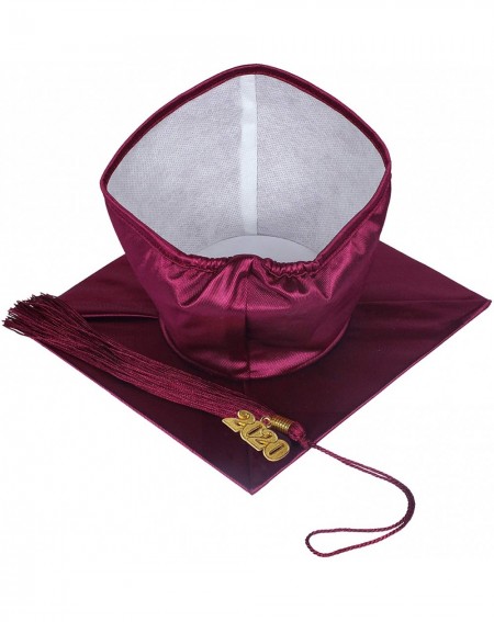 Party Hats Unisex Adult Shiny Graduation Cap with 2020 Tassel Year Charm - Maroon - CN18GU4CQ5C $9.83