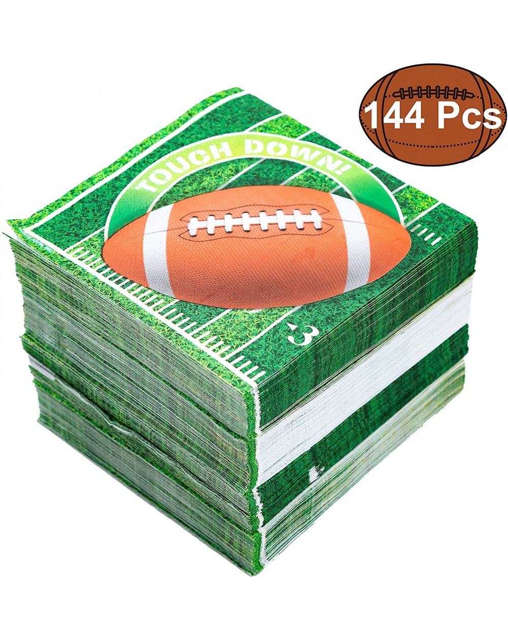 Party Tableware 144 Count Touchdown Football Game Day Themed Paper Napkins Football Party Supplies (6.5X6.5 Inches) - CE18N0A...