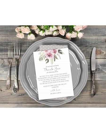 Place Cards & Place Card Holders Floral Wedding Thank You Place Setting Cards Print to add Table Centerpieces Wedding Rehears...