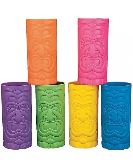 Party Tableware Bulk Tiki Mug Cups (set of 12) Luau Party Supplies - CG11CE9VO3T $43.62