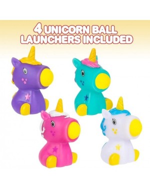 Party Favors Cute Mini Unicorn Ball Launcher - Set of 4 - 2.75 Inch Unicorn Launcher with 1 Ball Each - Fun Unicorn Party Sup...