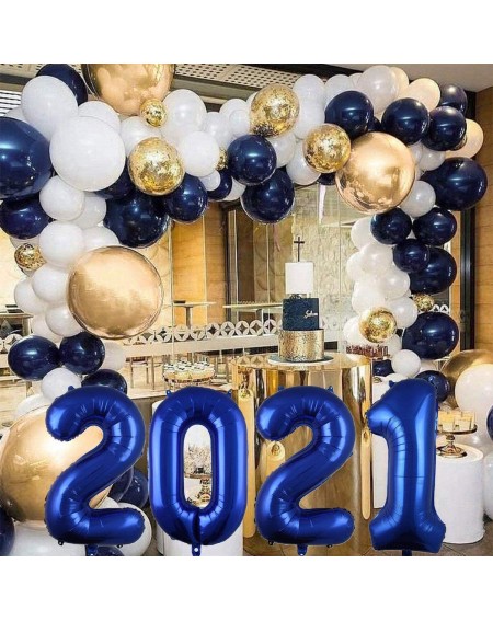 Balloons 2021 Balloons 40 inch Blue Foil Number Balloons for 2021 New Year Eve Graduation Balloon Decorations Festival Party ...