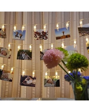Indoor String Lights 30 LED Photo Clips String Lights- Wedding Party Christmas Indoor Home- White - CU185N65WDI $15.69